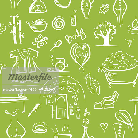 Massage and spa concept, seamless pattern for your design