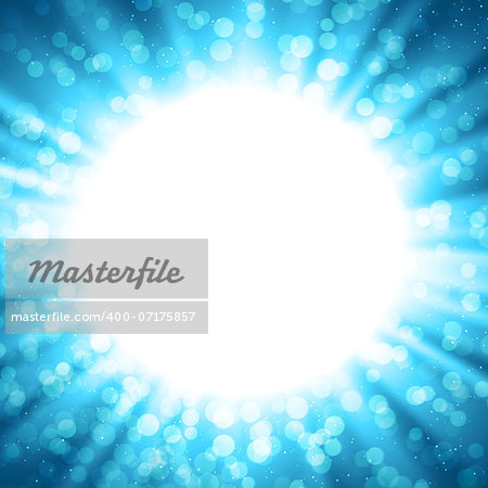 Vector abstract background with burst and bokeh lights
