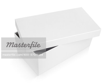 half-open shoe box isolated on white with clipping path