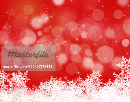 Abstract christmas bokeh background with snowflakes