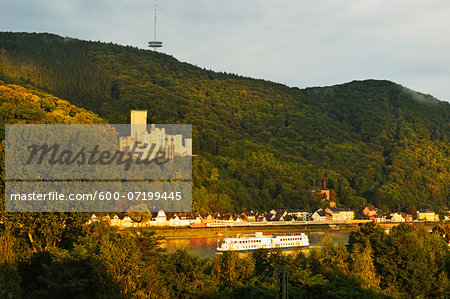 Stolzenfels Castle and Rhine River at Sunrise, Rhineland-Palatinate, Germany