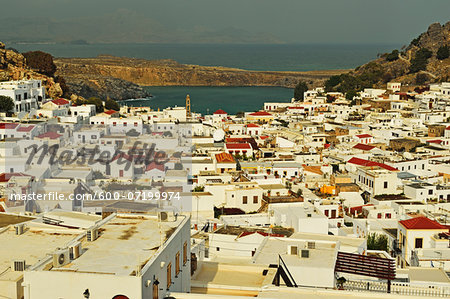Lindos town, Rhodes, Dodecanese, Aegean Sea, Greece, Europe