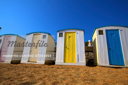 Beach huts, Ventnor Beach, Isle of Wight, England, United Kingdom, Europe