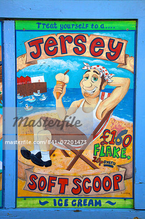 Humorous signage at The Hungry Man Cafe, Rozel Bay, Jersey, Channel Islands, Europe