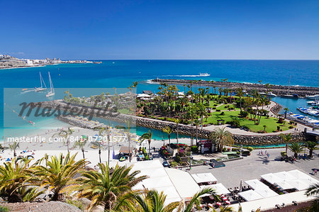 Aerial view of Anfi del Mar, Playa de la Verga, Gran Canaria, Canary islands, Spain, Atlantic, Europe