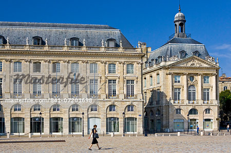 Place de la Bourse, Bordeaux, France. Former Royal Palace dedicated to King Louis XV (15th) .