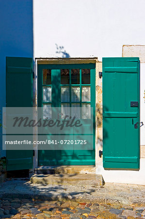 Traditional door and shutters, Ile De Re, France.