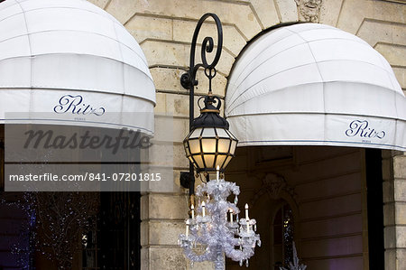 Ritz Hotel awnings in Place Vendome, Paris, France