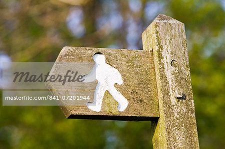 Footpath sign, Chedworth, Gloucestershire, United Kingdom