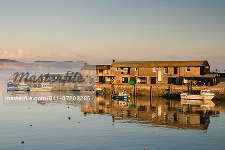 The harbour at Lyme Regis taken from the Cobb, Dorset, England, United Kingdom, Europe