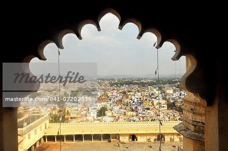 Udaipur city view from Udaipur City Palace Museum, Rajasthan, India, Asia