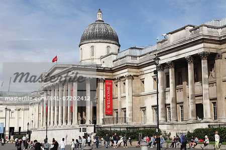 The National Gallery, the art museum on Trafalgar Square, London, England, United Kingdom, Europe