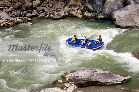 Whitewater rafting on Bhote Koshi river, Nepal, Asia