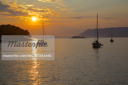 Sunset, Cavtat, Dubrovnik Riviera, Dalmatian Coast, Dalmatia, Croatia, Europe