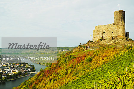 Landshut Castle Ruins, Bernkastel-Kues and Moselle River, Rhineland-Palatinate, Germany