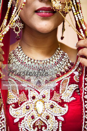 Close-up of Hindu Woman Getting Ready for Wedding, Toronto, Ontario, Canada