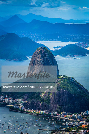 View from Corcovado Mountain of Sugarloaf Mountain, Rio de Janeiro, Brazil View from Corcovado Mountain of Sugarloaf Mountain, Rio de Janeiro, Brazil