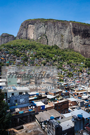 Overview of Rocinha Favela, Rio de Janeiro, Brazil