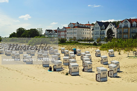 Beach chairs, Bansin, Usedom, Mecklenburg-Vorpommern, Germany, Baltic Sea, Europe