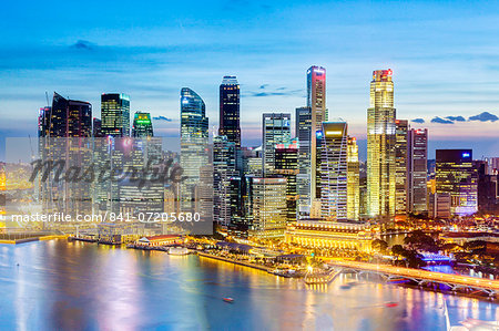 Elevated view over Singapore City Centre and Marina Bay, Singapore, Southeast Asia, Asia