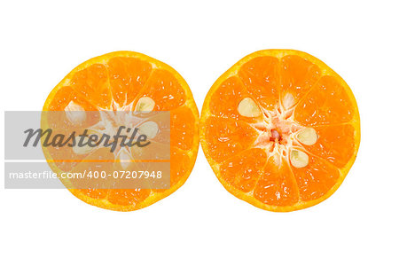 slice of orange isolated on white background, picture saved with clipping path