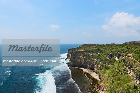 Cliffs above blue tropical sea on Nusa Dua, Bali, Indonesia