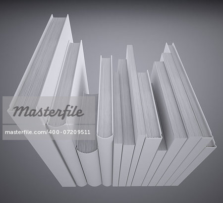 A stack of books. Isolated render on a gray background
