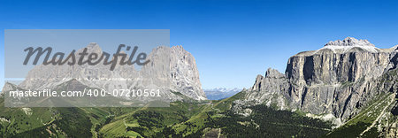 Panoramic view of Langkofel group, Dolomiti - Italy