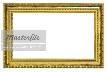 gilded frame with thick border isolated on white background