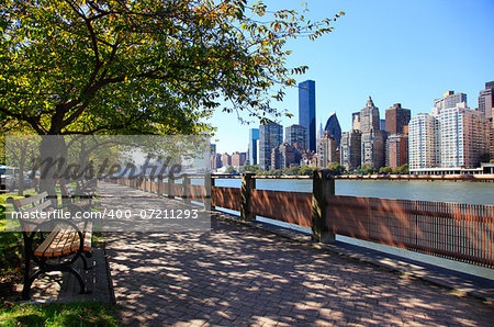 Midtown Manhattan with New York City skyline and Queensboro Bridge over East River