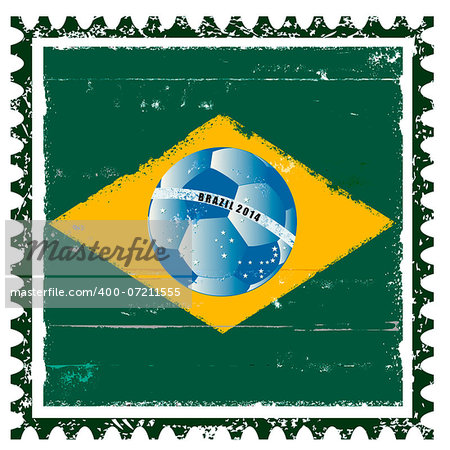 Vector illustration of the Brazil flag like stamp in grunge style.This file is vector, can be scaled to any size without loss of quality.