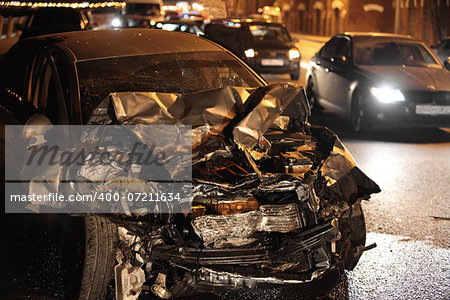 terrible head-on collision on the night road