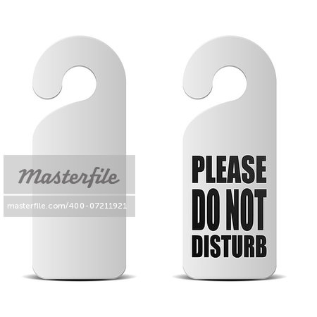 detailed illustration of do not disturb sheets used in hotels and motels