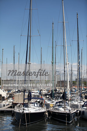 yachts in the harbor. Marina the big city