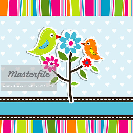 Template greeting card, vector scrap illustration