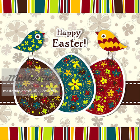 Template Easter greeting card, vector illustration