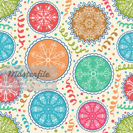 Vector illustration of seamless pattern with christmas snowflakes
