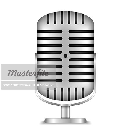 Retro microphone on white background, vector eps10 illustration