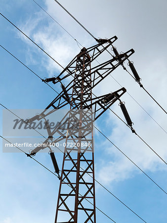 Shot of the transmission tower - industrial construction