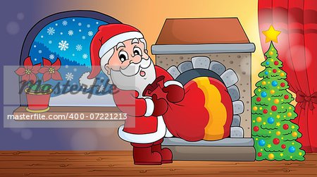 Santa Claus indoor scene 6 - eps10 vector illustration.