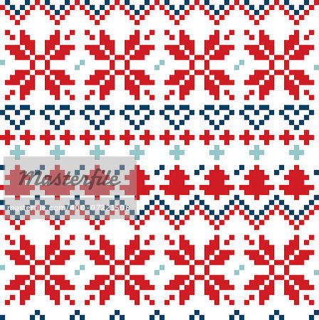 Winter seamless pattern with christmas snowflake and ornaments