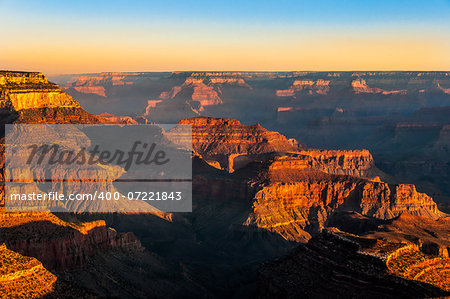 Beautiful colorful sunrise at Grand Canyon national park, Arizona, USA