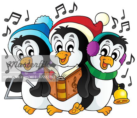 Christmas penguins theme image 1 - eps10 vector illustration.