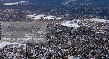 Aerial view of suburb Berlin, Germany