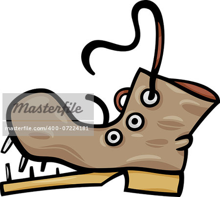 Cartoon Illustration of Old Shoe or Boot Clip Art