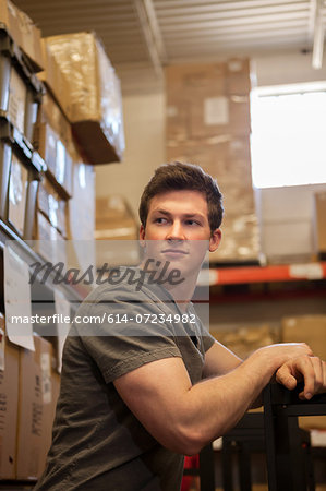 Worker standing in warehouse