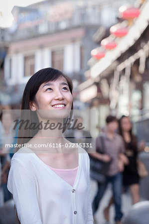 Portrait of Young Woman Outdoors in Beijing