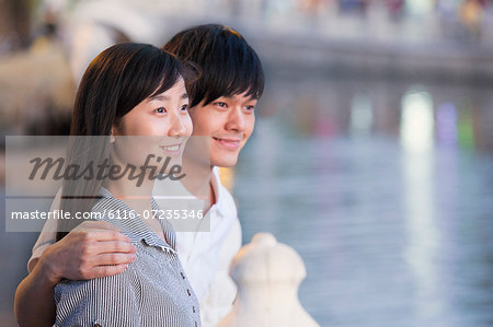 Close Up of Couple by the Lake