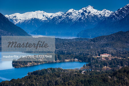 Scenic overview of Bariloche and the Andes Mountains, Nahuel Huapi National Park (Parque Nacional Nahuel Huapi­), Argentina