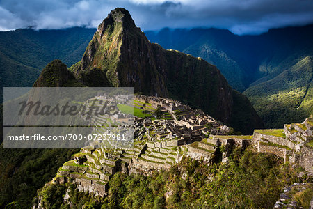 Scenic overview of Machu Picchu, Peru Scenic overview of Machu Picchu, Peru